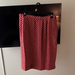 Vintage 100% Silk Red Polka Dot Women's Skirt